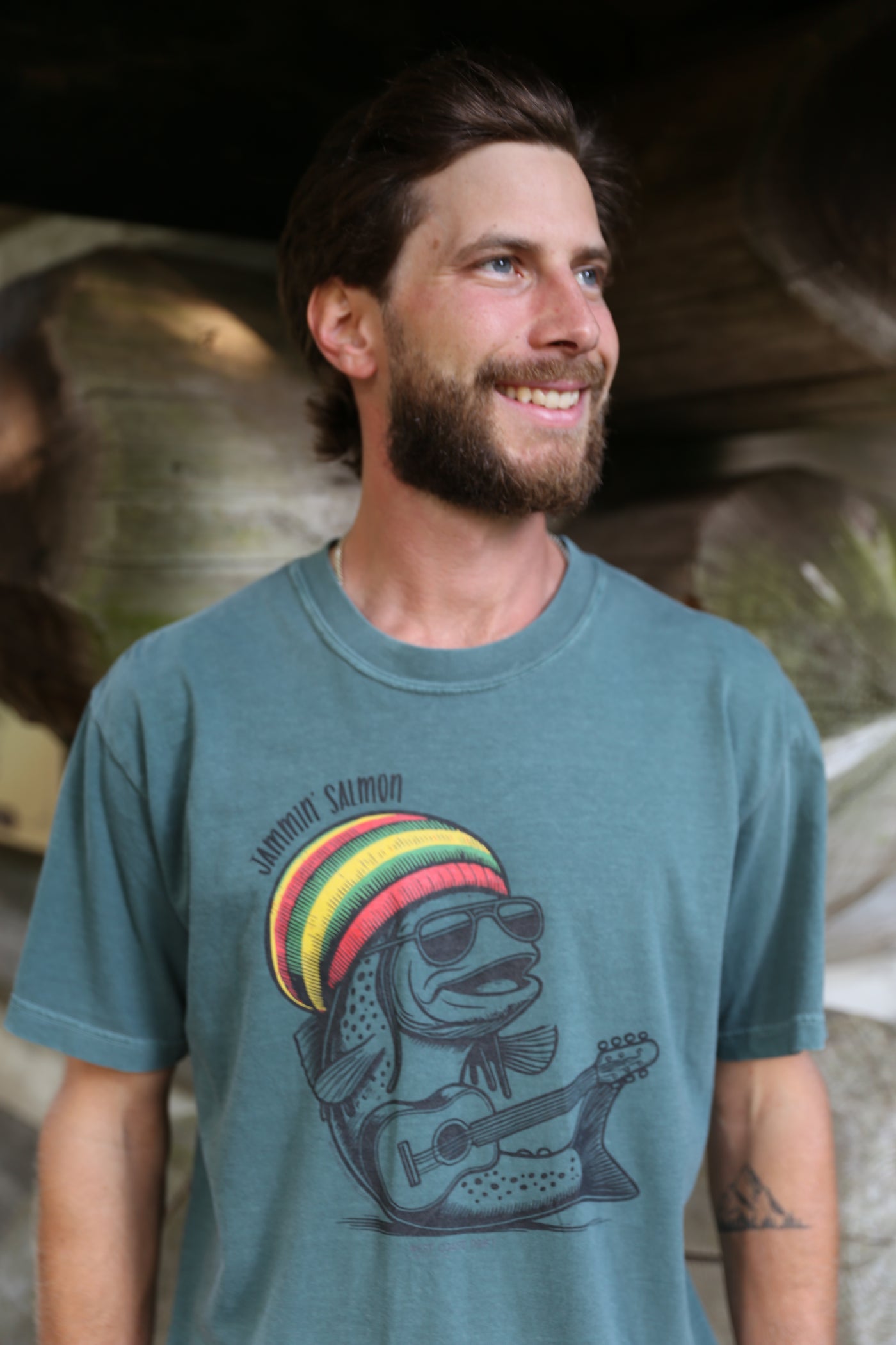 Jammin' Salmon Tee (Blue Spruce)